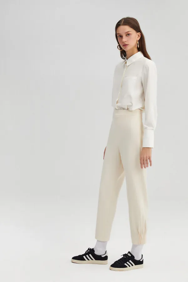 RIBBED CREPE PANTS