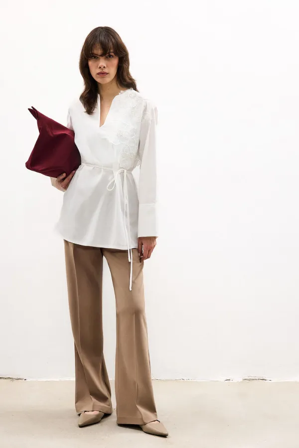 EMBROIDERED APPLIQUE TUNIC