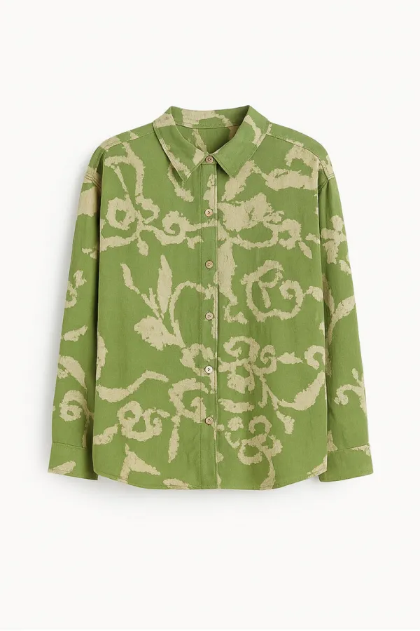 CHEMISE EN VISCOSE À MOTIFS