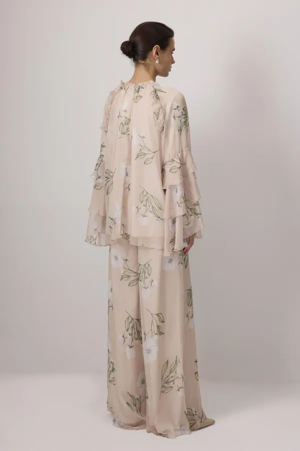 DESENLİ ŞİFON PANTOLON TUNİK TAKIM