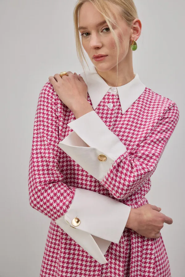 Houndstooth pattern tweed dress Houndstooth pattern tweed dress