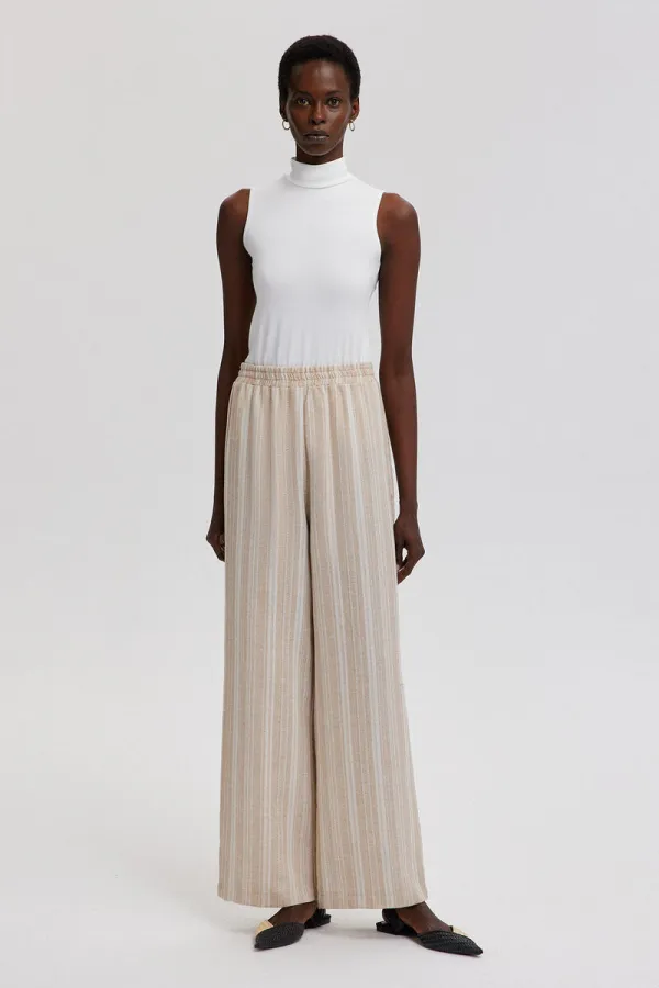 STRIPED PANTS WITH ELASTIC WAISTBAND