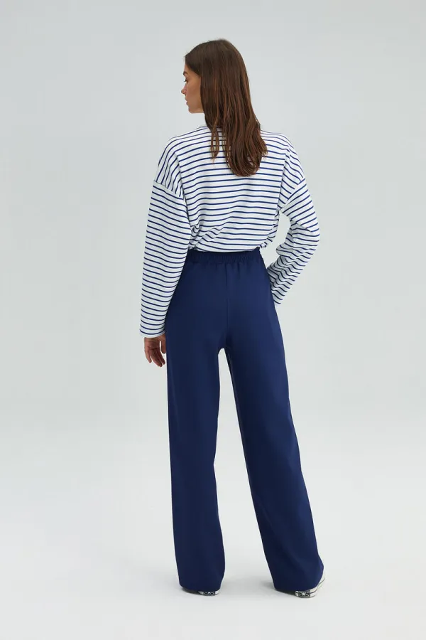 PANTALONS EN CRÊPE CÔTELÉS