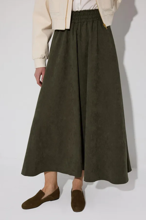 SUEDE SKIRT WITH ELASTIC WAISTBAND SUEDE SKIRT WITH ELASTIC WAISTBAND
