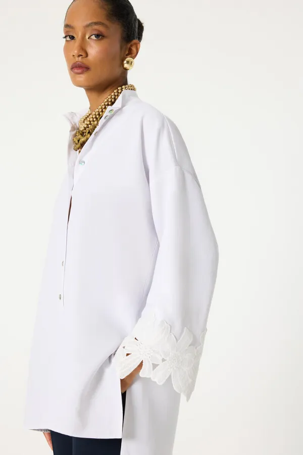 SHIRT WITH LACE DETAILS SHIRT WITH LACE DETAILS