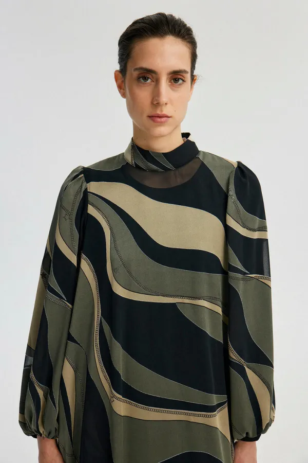 ABSTRACT PATTERNED DRESS ABSTRACT PATTERNED DRESS