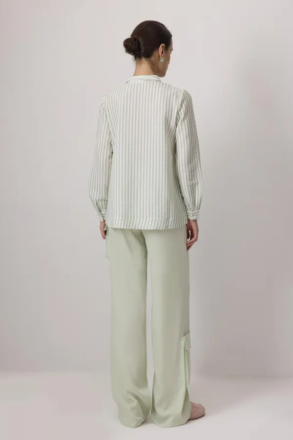 CHEMISE À RAYURES GAUFRÉES