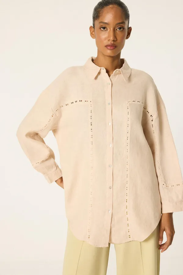 EMBROIDERED LINEN SHIRT EMBROIDERED LINEN SHIRT