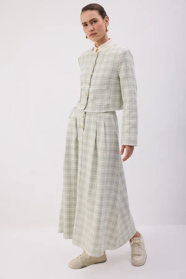 JACKET, SKIRT, TWEED SET