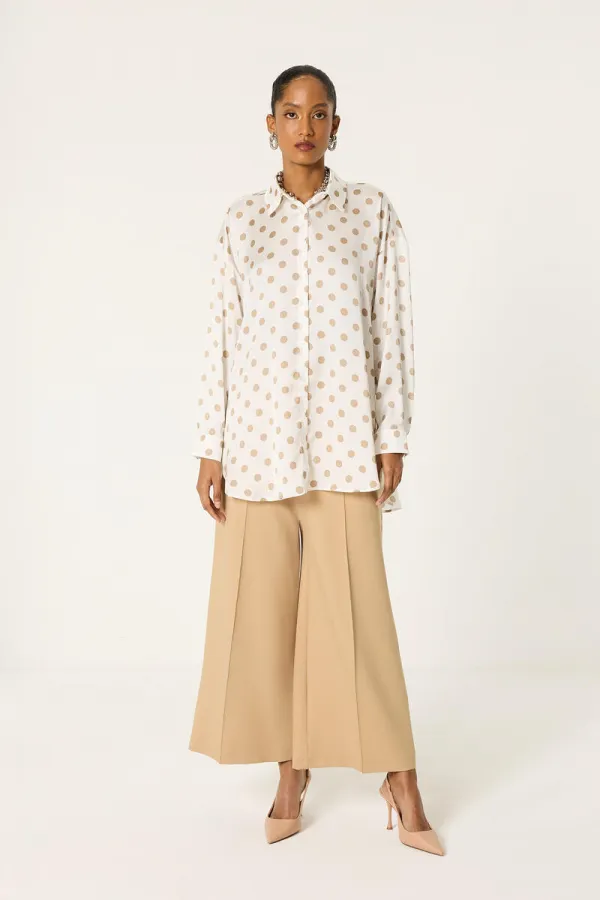 CHEMISE EN SATIN À POIS