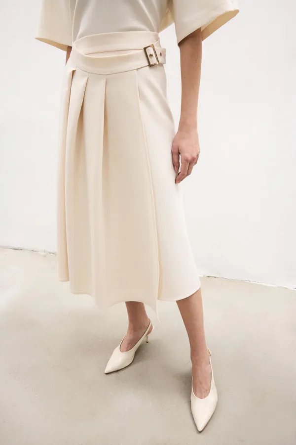 PLEATED BELTED SKIRT PLEATED BELTED SKIRT