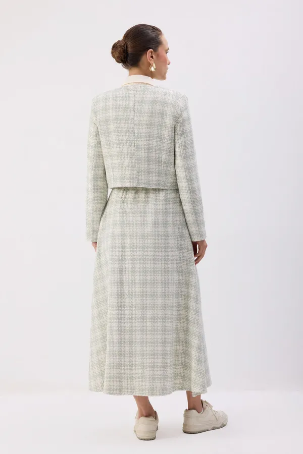 JACKET, SKIRT, TWEED SET