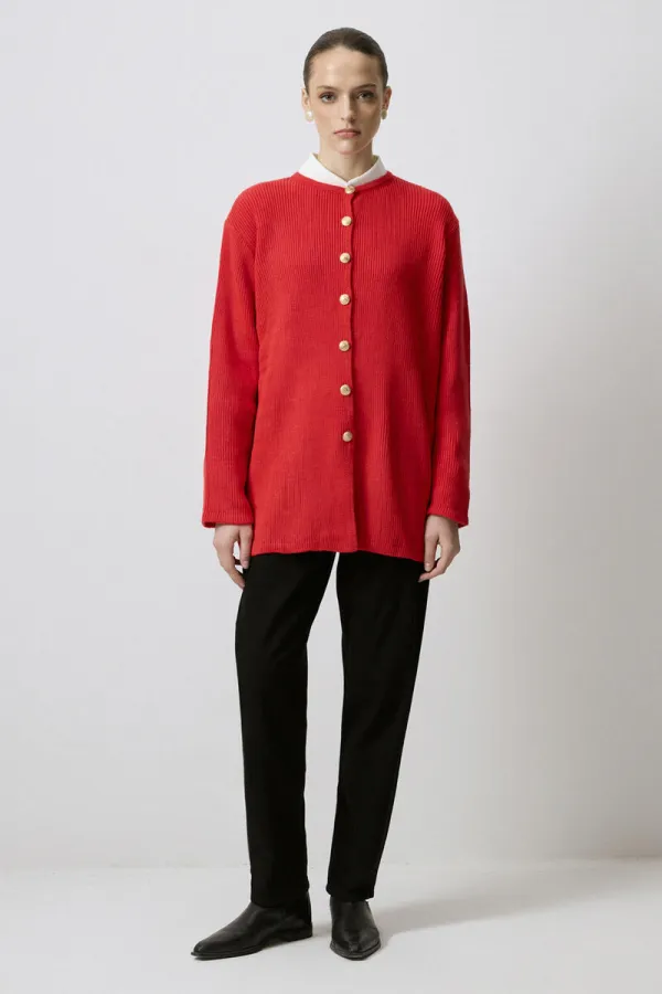 LONG CARDIGAN WITH GOLD BUTTONS