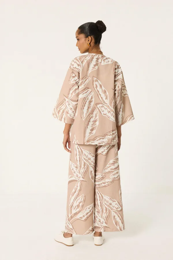 DESENLİ  KİMONO PANTOLON TAKIM