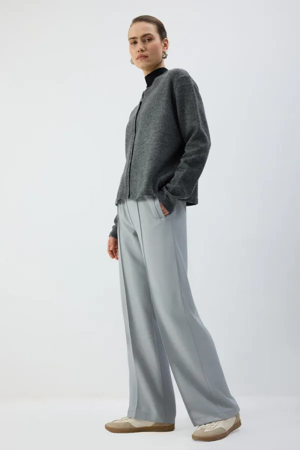 RIBBED PANTS WITH ELASTIC WAISTBAND RIBBED PANTS WITH ELASTIC WAISTBAND