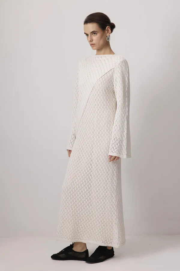 ROBE BRODÉE DOUBLÉE EN COTON