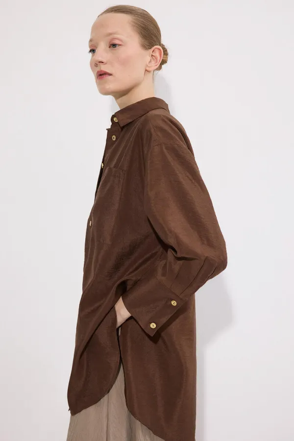 GOLD BUTTONED CUPRA SHIRT GOLD BUTTONED CUPRA SHIRT