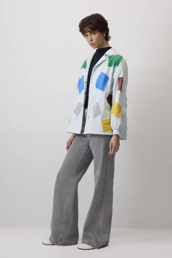 COLORFUL PATCHED GABARDINE JACKET