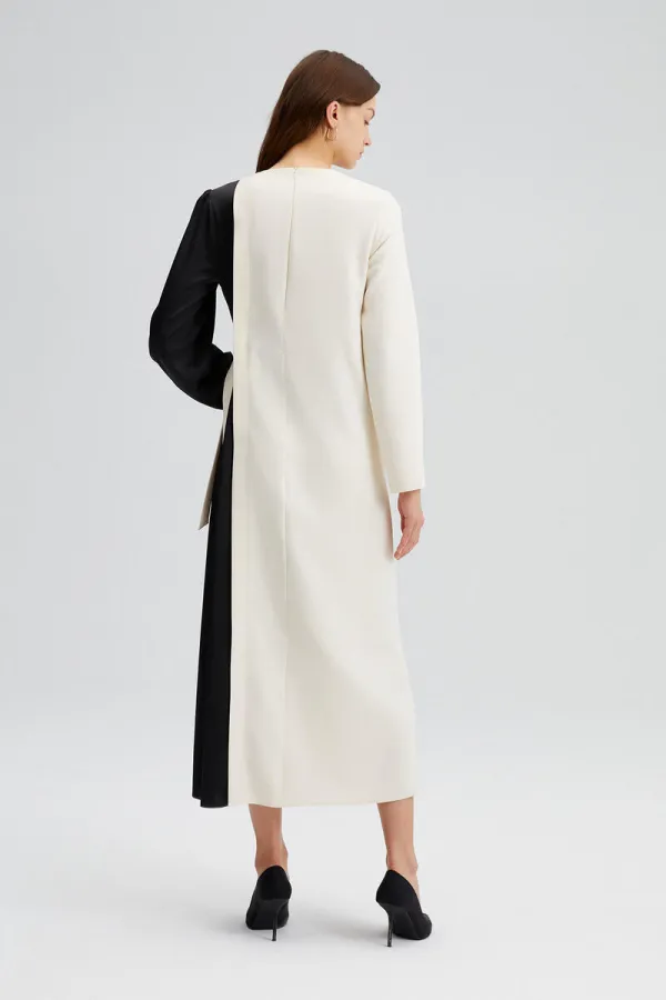 KONTRAST RENKLİ ELBİSE