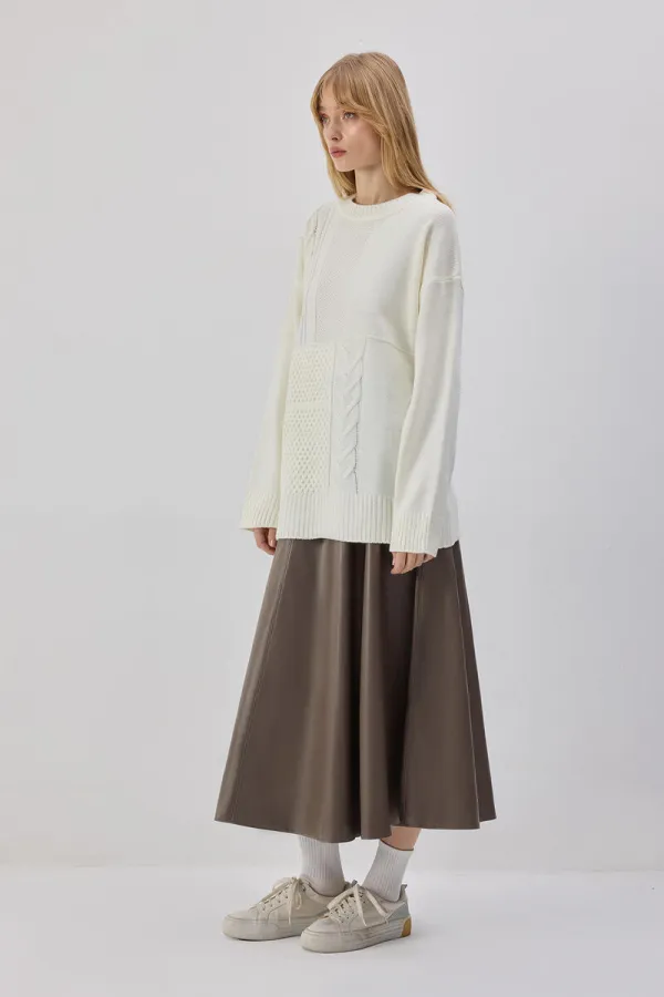 PULL EN MAILLE SURDIMENSIONNÉ À MOTIFS