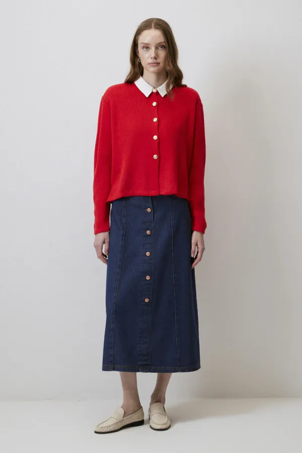 SHORT CARDIGAN WITH GOLD BUTTONS