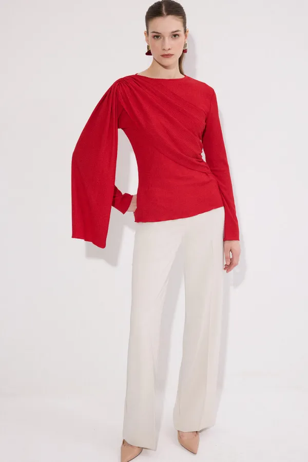 CHEMISE EN MAILLE DRAPÉE