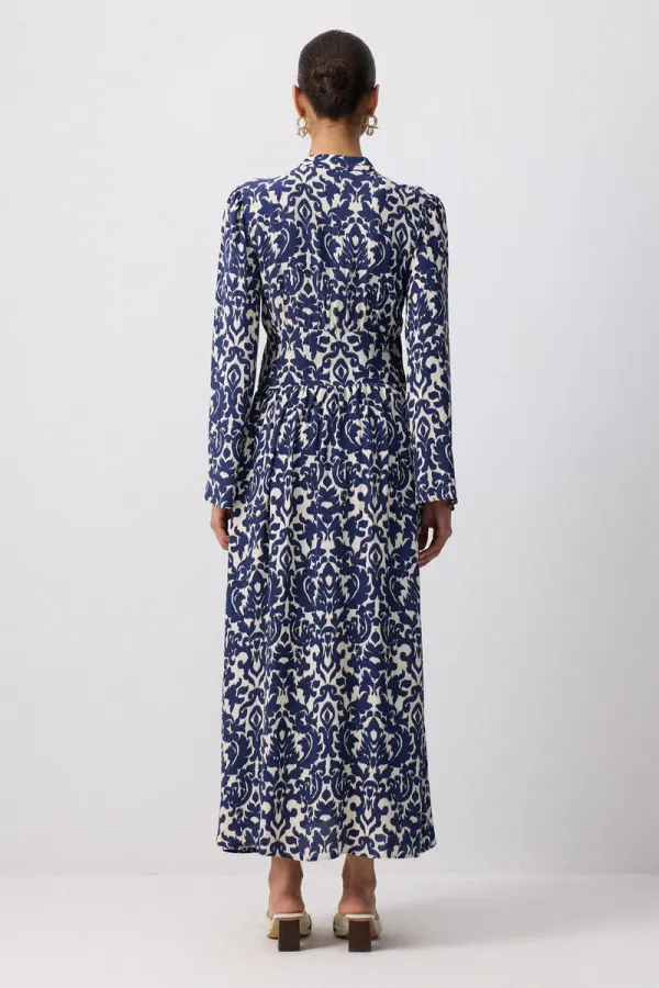 DESENLİ VİSKON GÖMLEK ELBİSE