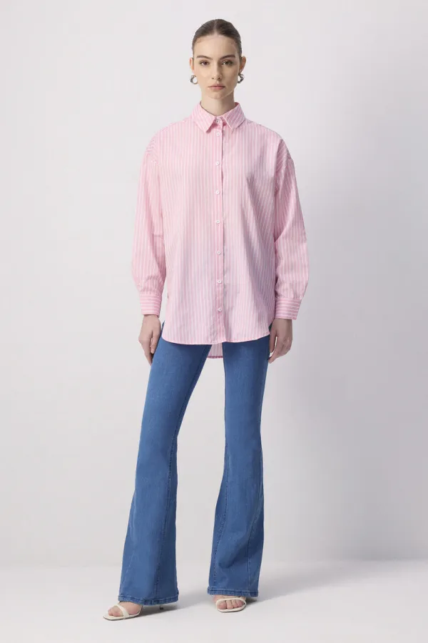 THIN STRIPED OVERSIZE SHIRT