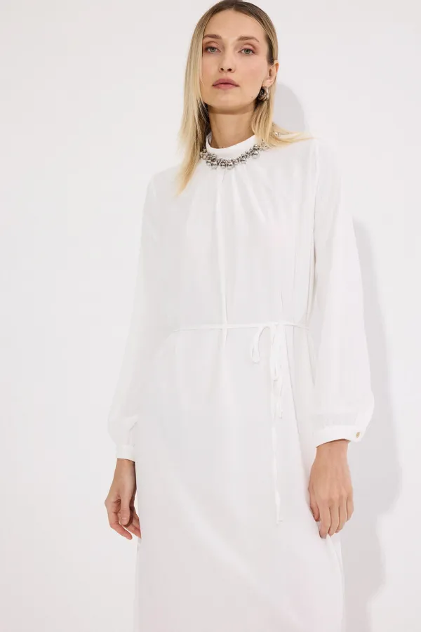 ASTARLI ŞİFON MAXİ ELBİSE