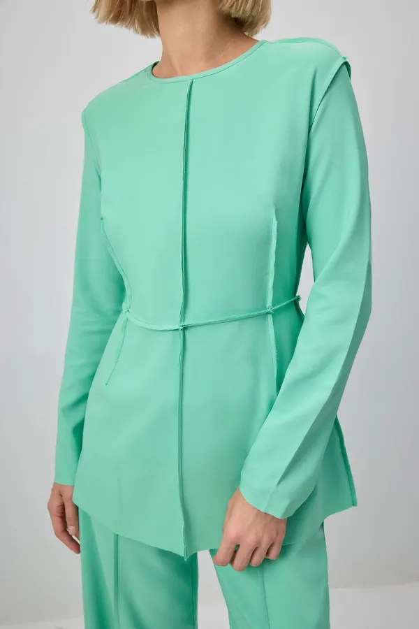 ENSEMBLE TUNIQUE ET PANTALON À CÔTES