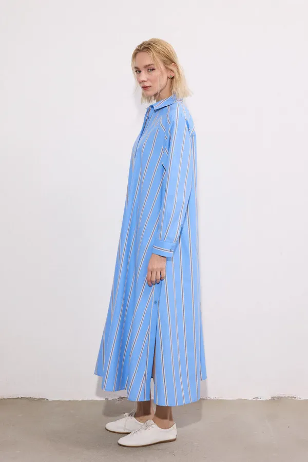 ÇİZGİLİ GÖMLEK ELBİSE