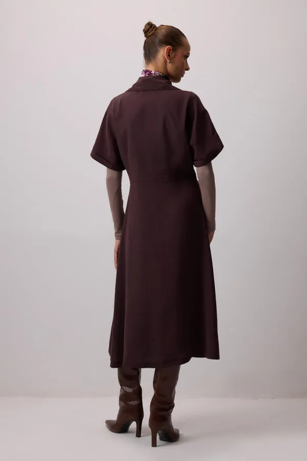 ROBE CHEMISE EN MODAL À MANCHES COURTES