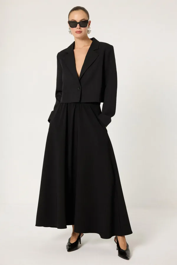 JUPE À MOTIFS AVEC TAILLE ÉLASTIQUE