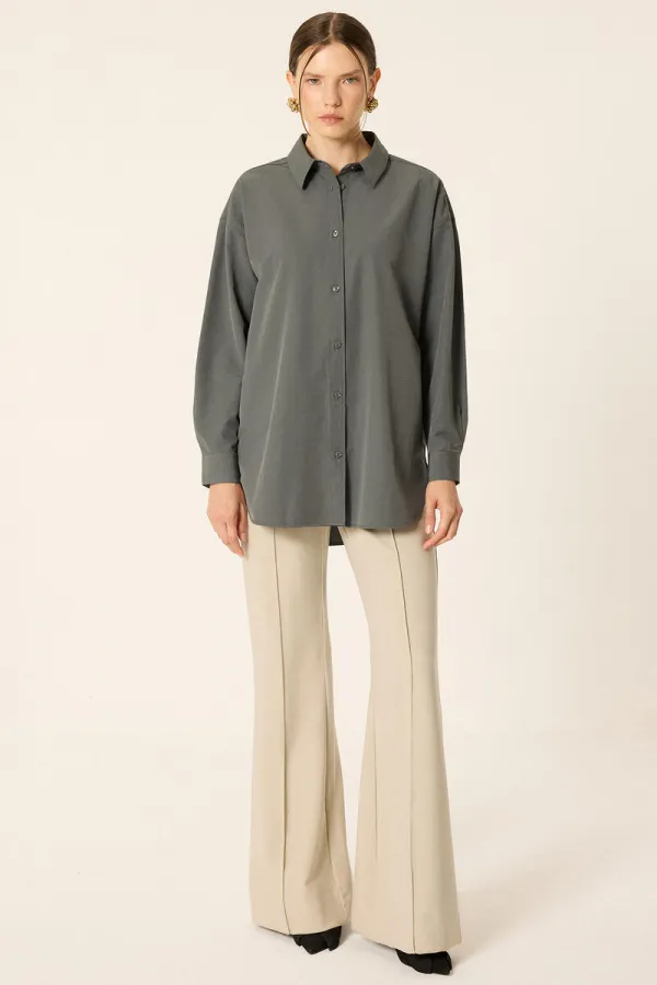 CHEMISE EN POPLIN COUPE SURDIMENSIONNÉE