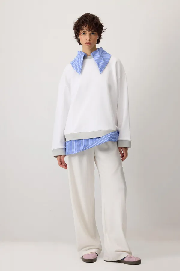 CONTRAST STRIPED SWEATSHIRT