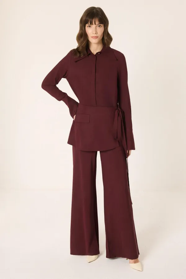 ENSEMBLE CHEMISE ET PANTALON AVEC CEINTURE