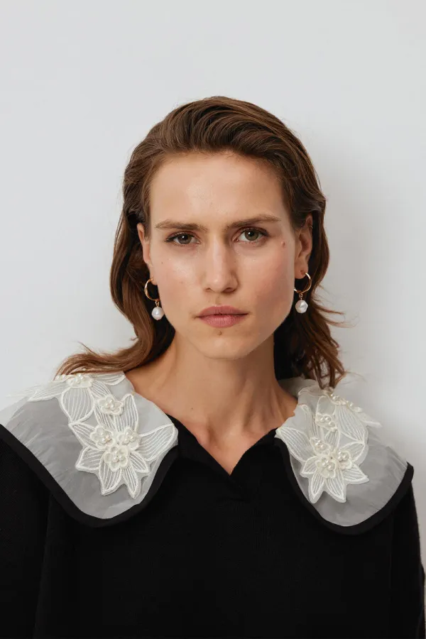 YAKASI İŞLEME DETAYLI TRİKO KAZAK