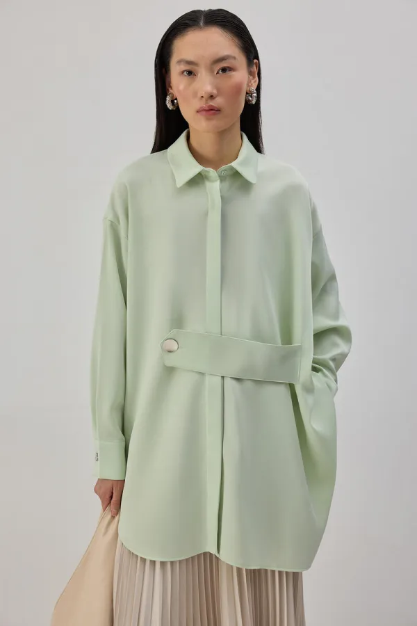 OVERSIZE STRIPED SATIN SHIRT OVERSIZE STRIPED SATIN SHIRT