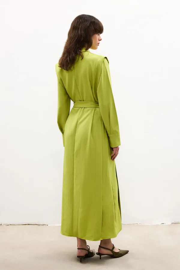 SHIRT COLLAR CREPE DRESS SHIRT COLLAR CREPE DRESS