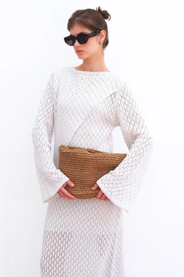 PAMUKLU BRODE ELBİSE