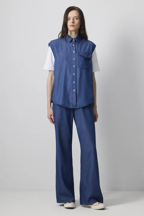 DENİM EFEKTLİ YELEK