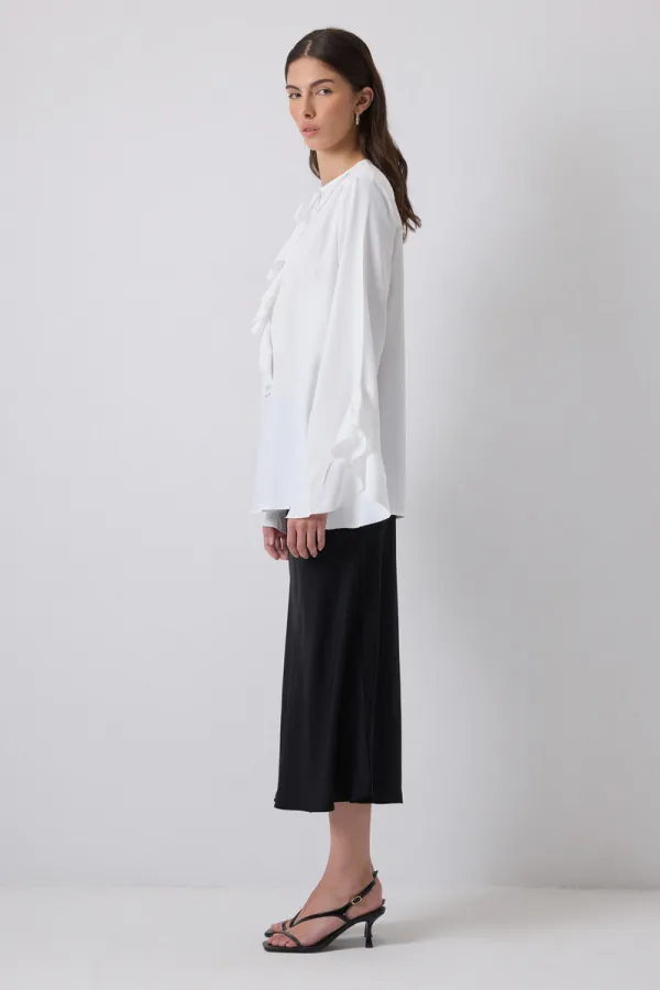 FIRFIR DETAYLI ŞİFON BLUZ