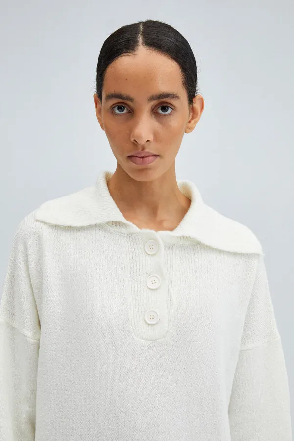 Polo collar knitted dress