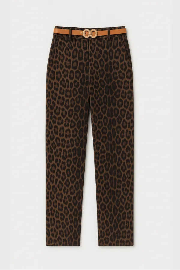 LEOPAR DESENLİ HAVUÇ PANTOLON