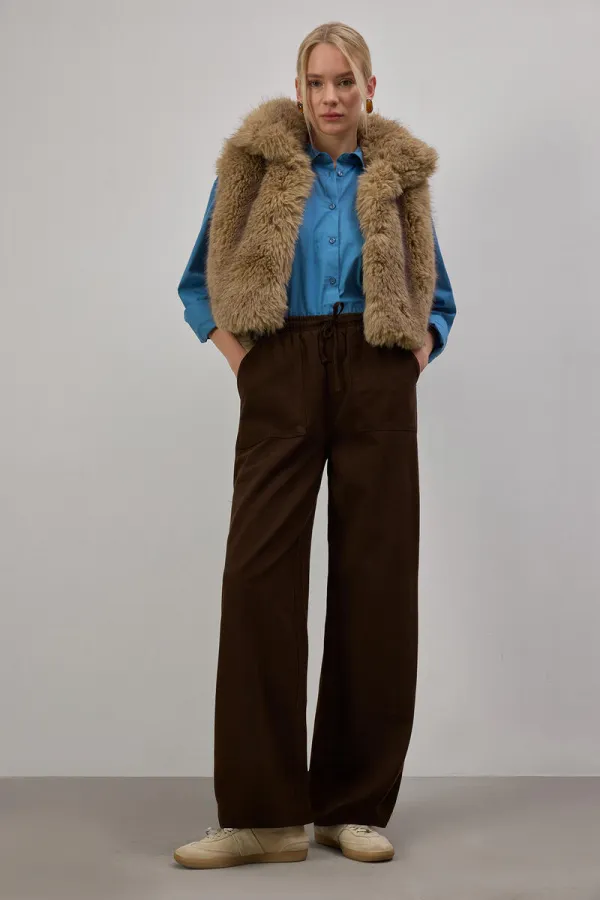 BELİ LASTİKLİ DÜZ PAÇA PANTOLON