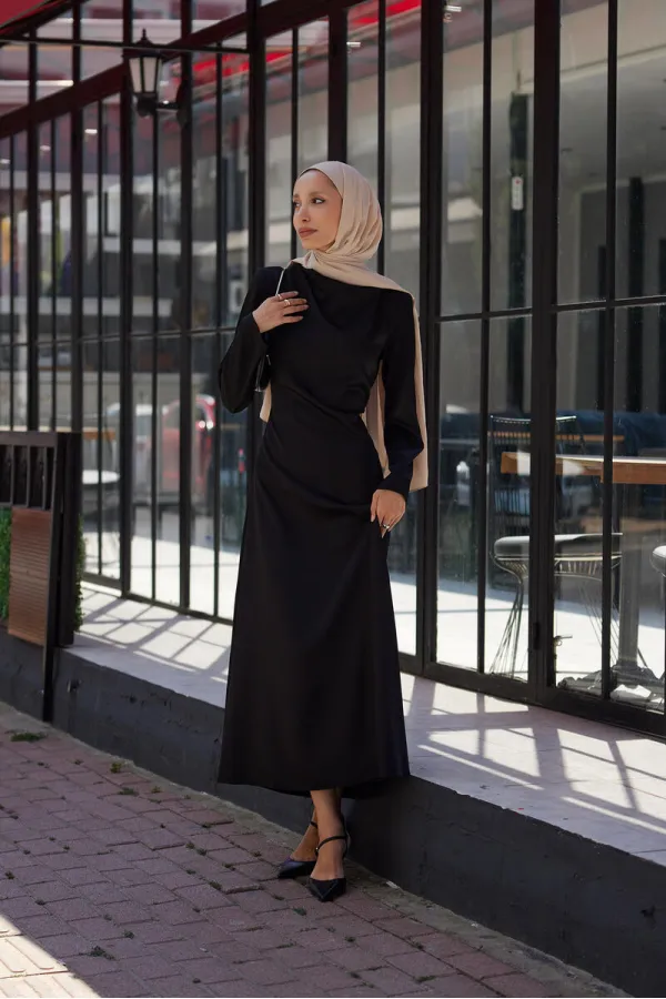 BELTED SATIN DRESS BELTED SATIN DRESS