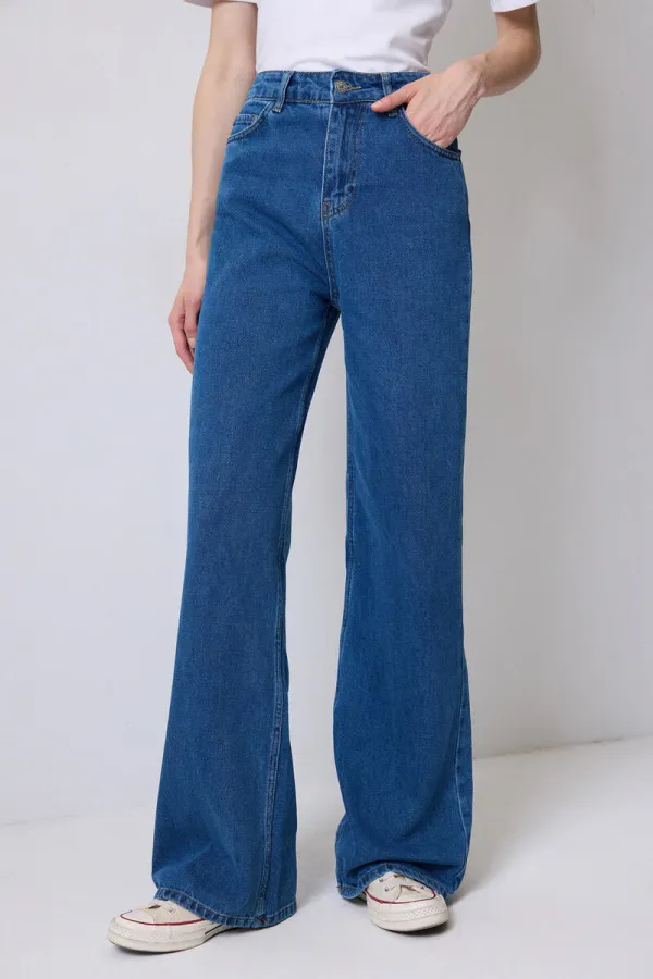 WIDE-LEG DENIM PANTS