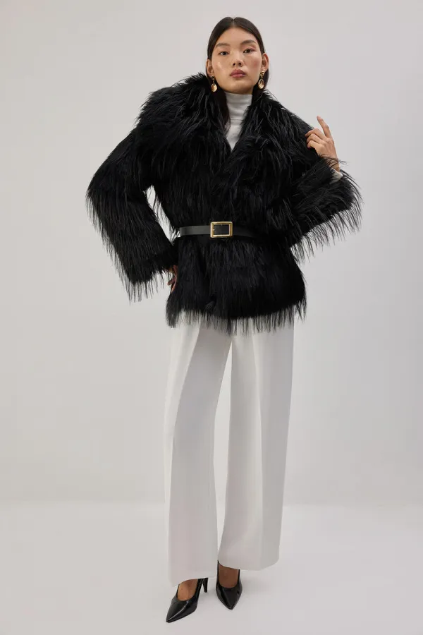 SHORT FAUX FUR COAT SHORT FAUX FUR COAT