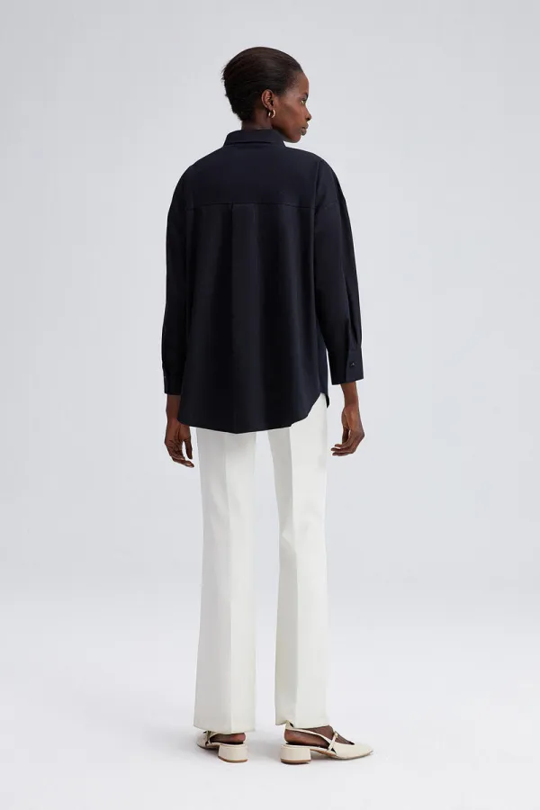 OVERSIZE SHIRT WITH EMBROIDERED FRONT