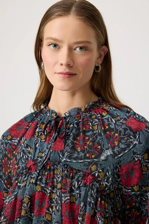 PATTERNED CHIFFON TUNIC